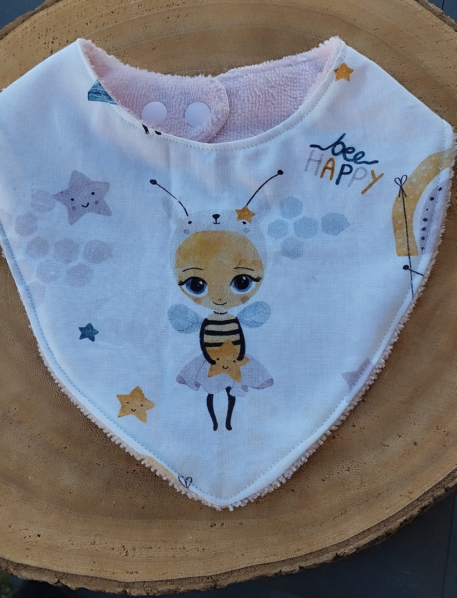 Bavoir abeille personnalisé fait main