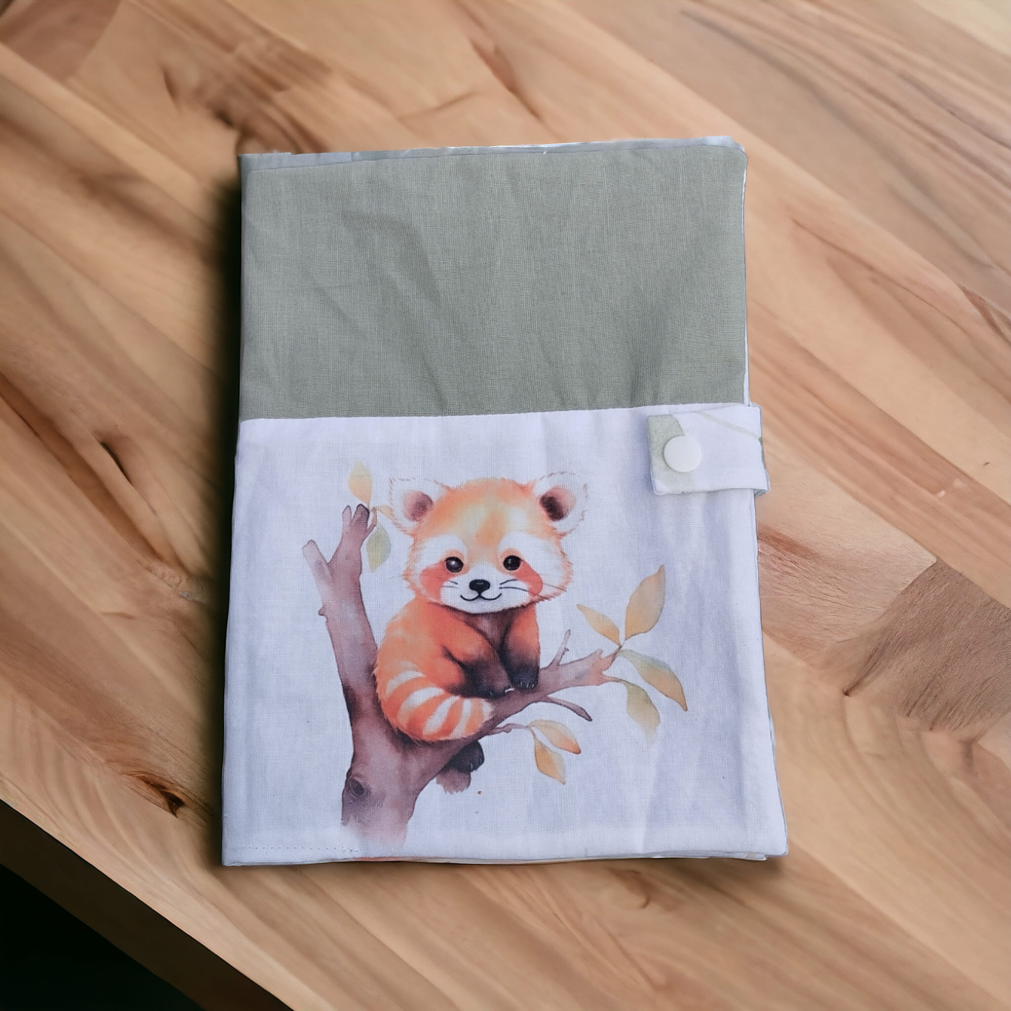 Protège carnet santé Panda roux personnalisé