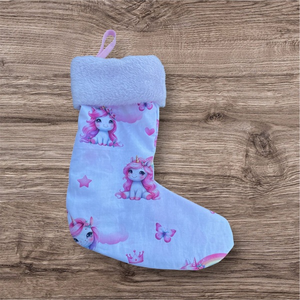 Chaussette de noël licorne personnalisée