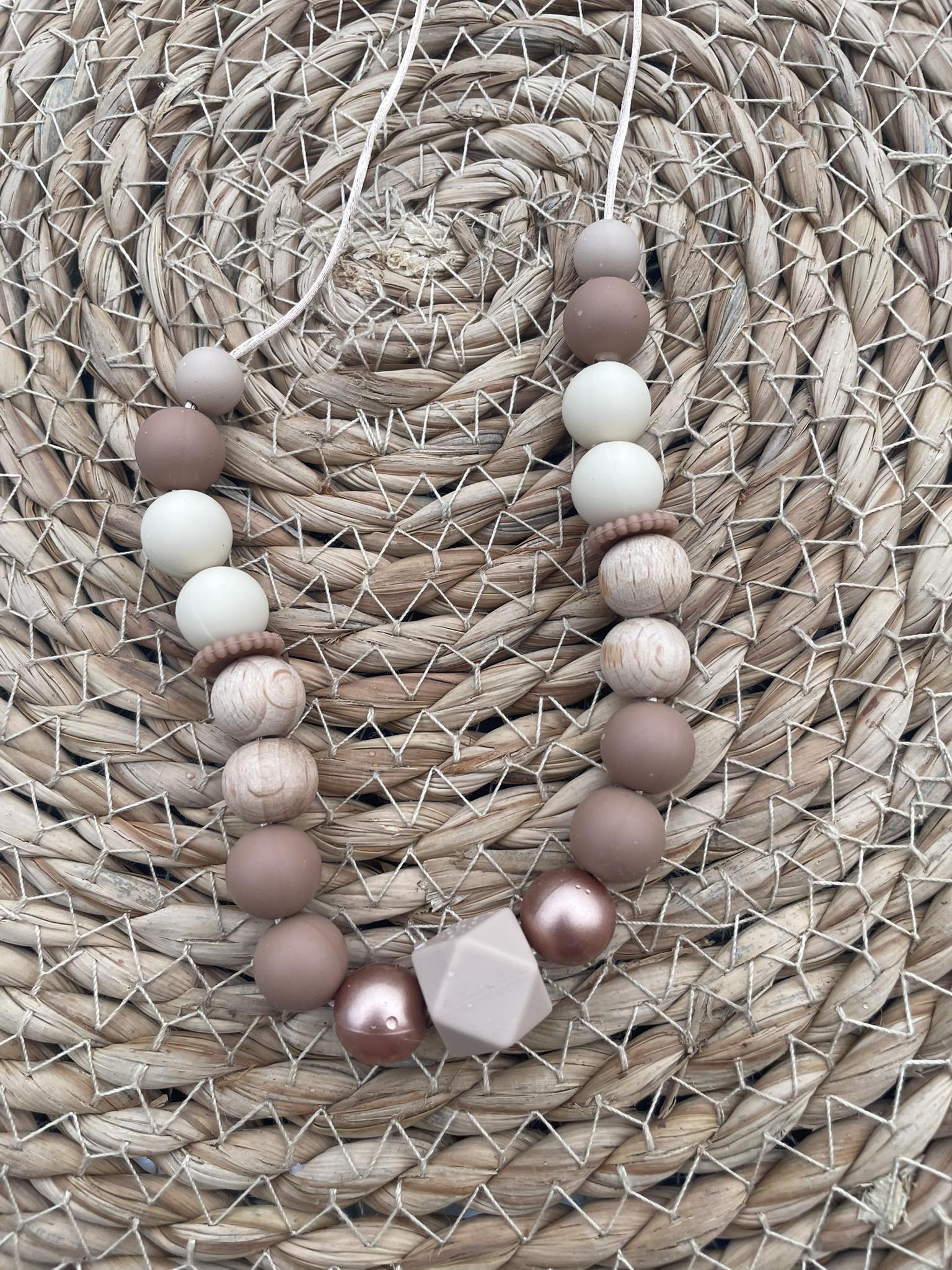 Collier d'allaitement silicone bois